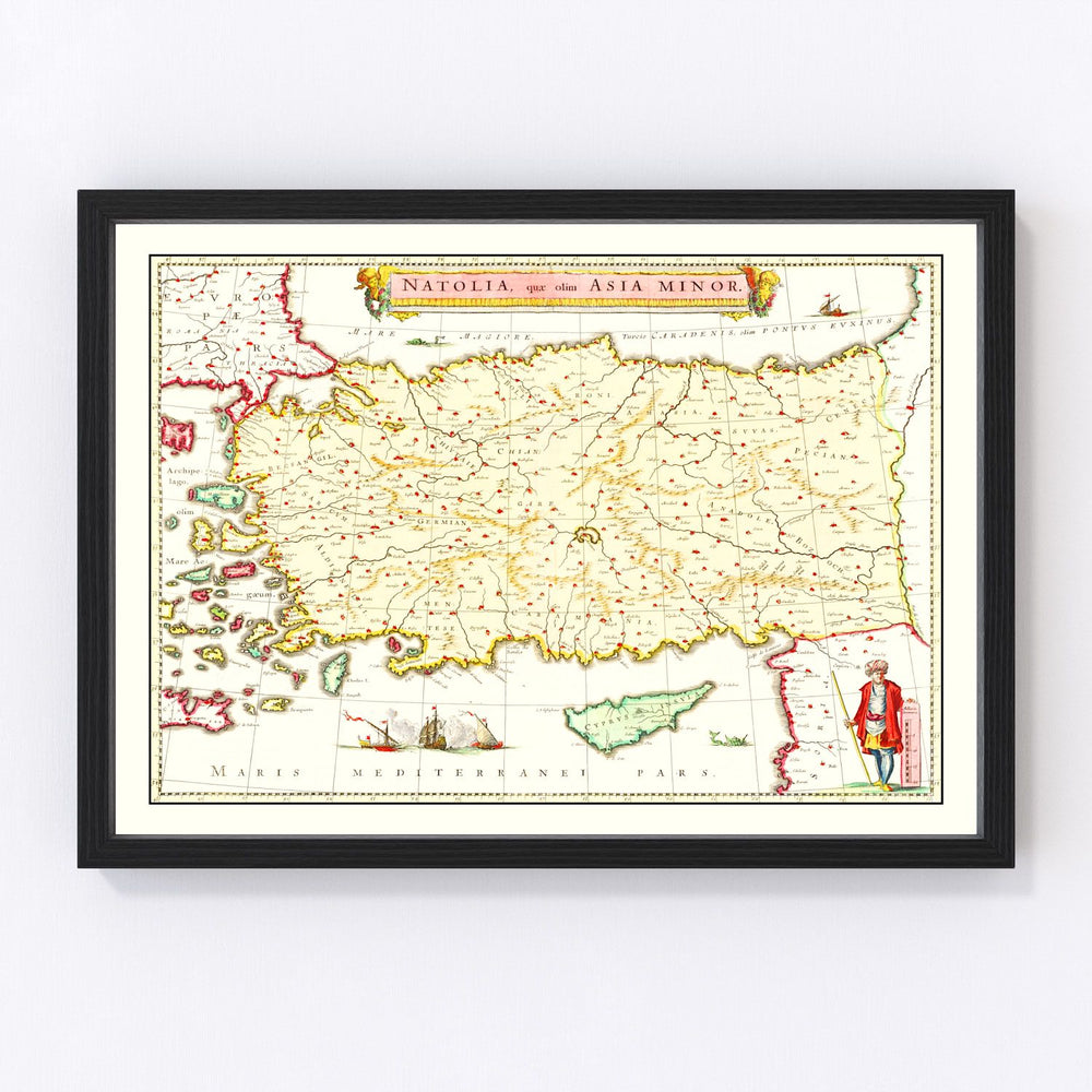Turkey Vintage Map 1665