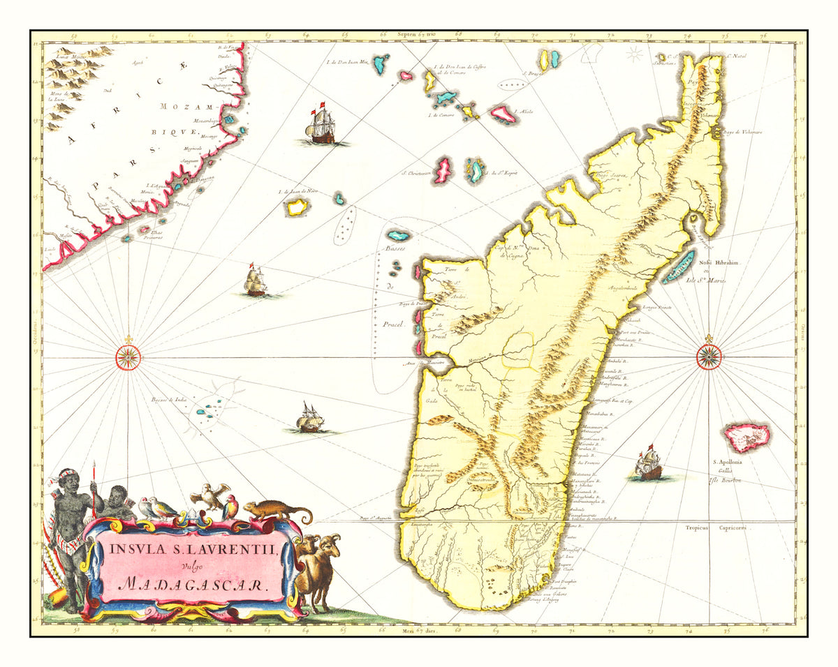 Preview of Vintage Map of Madagascar 1665