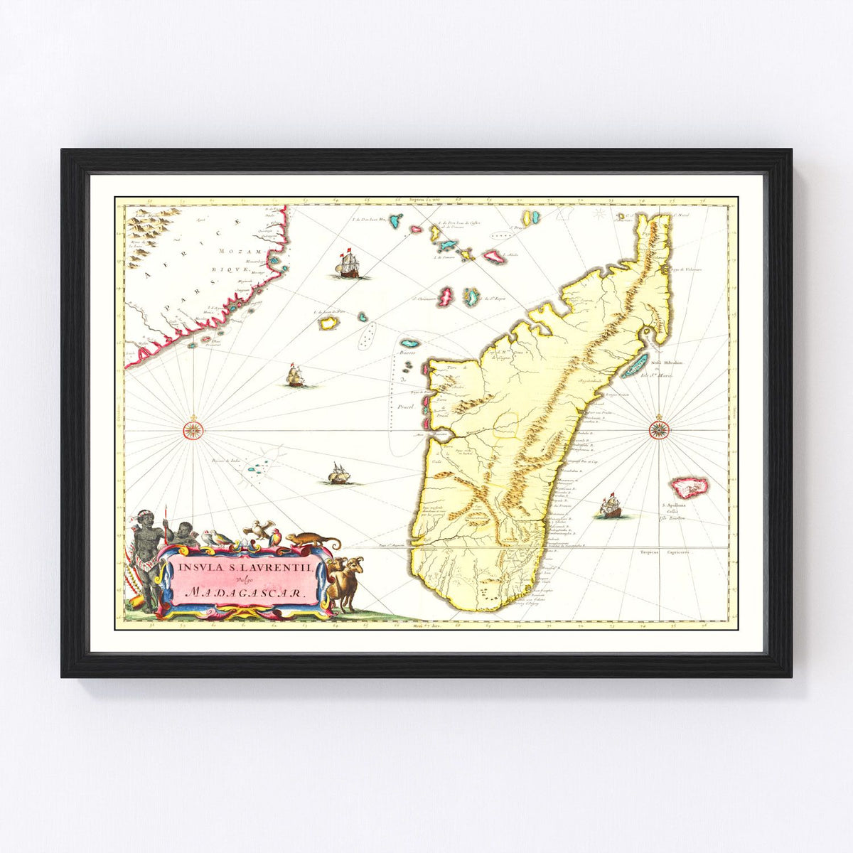 Madagascar Vintage Map 1665