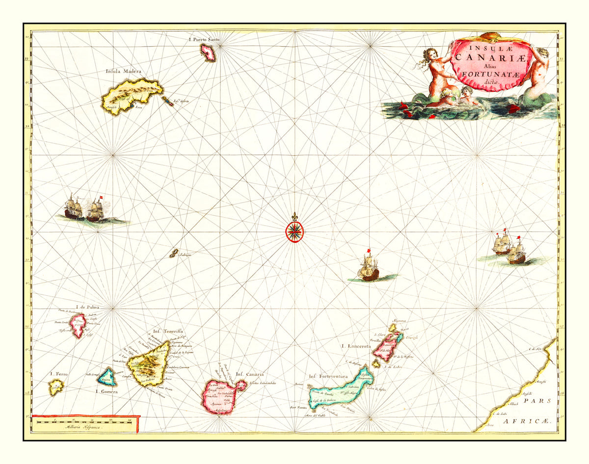 Preview of Vintage Map of Canary Islands, Spain 1665