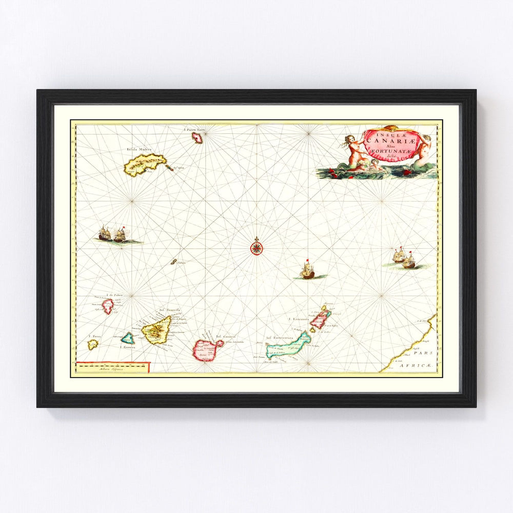Canary Islands Vintage Map 1665