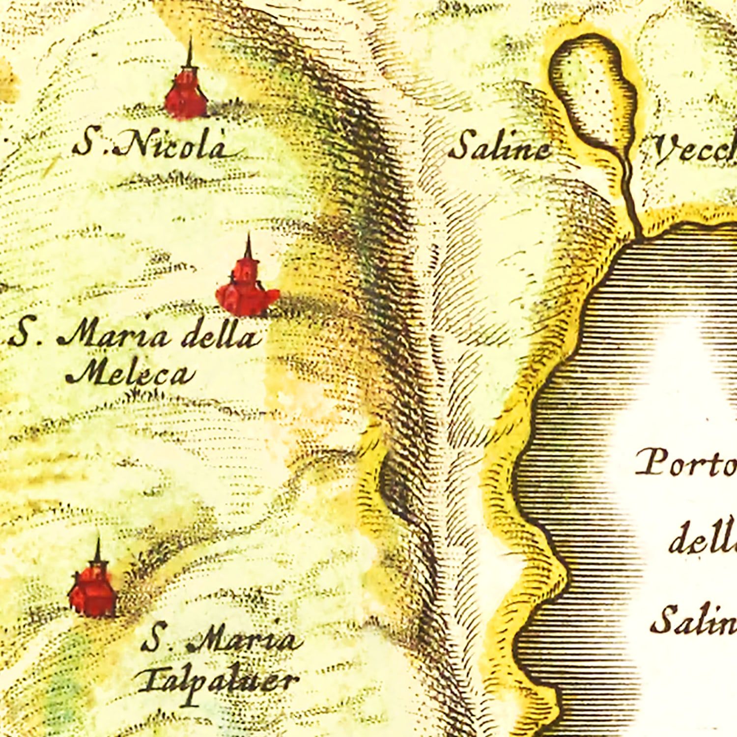 Restored historic details from the 1665 region map of County