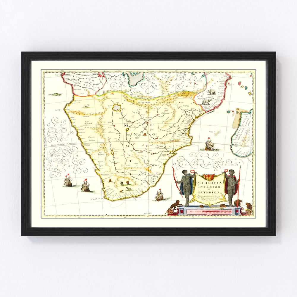Southern Ethiopia Vintage Map 1665