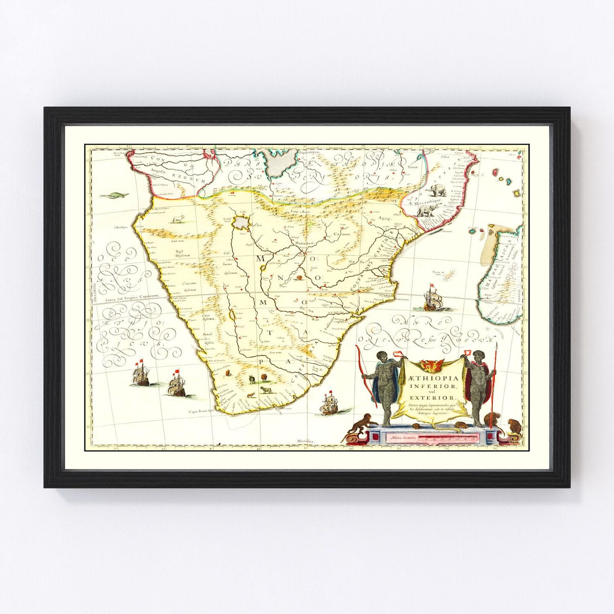 Southern Ethiopia Vintage Map 1665