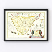 Southern Ethiopia Vintage Map 1665