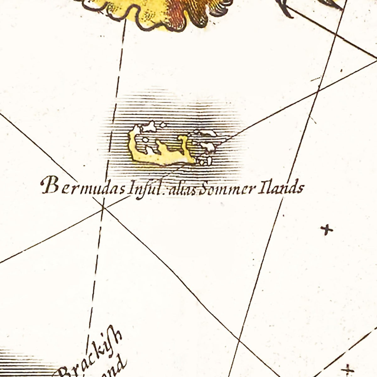 Restored historic details from the 1665 country map of County