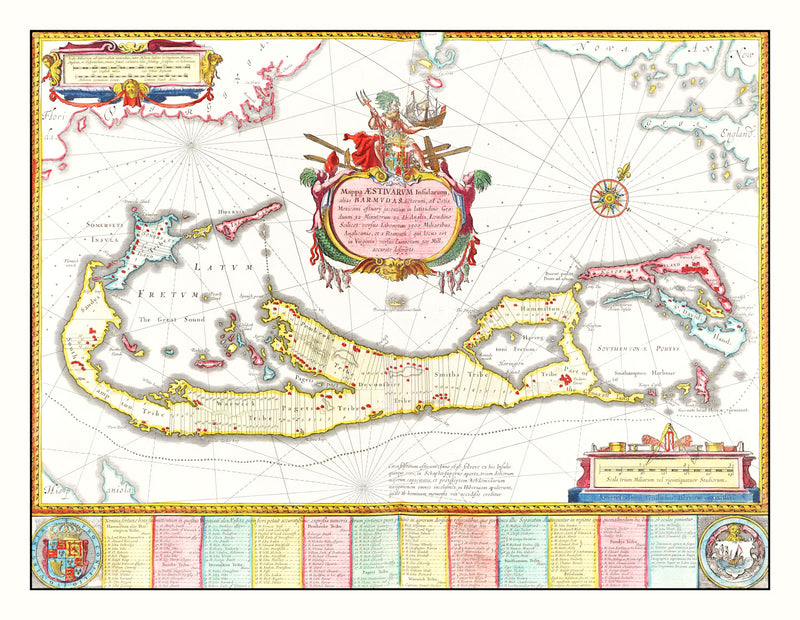 Size comparison using Vintage Map of Bermuda 1665