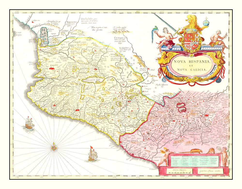 Vintage Map of Mexico 1665 print style example