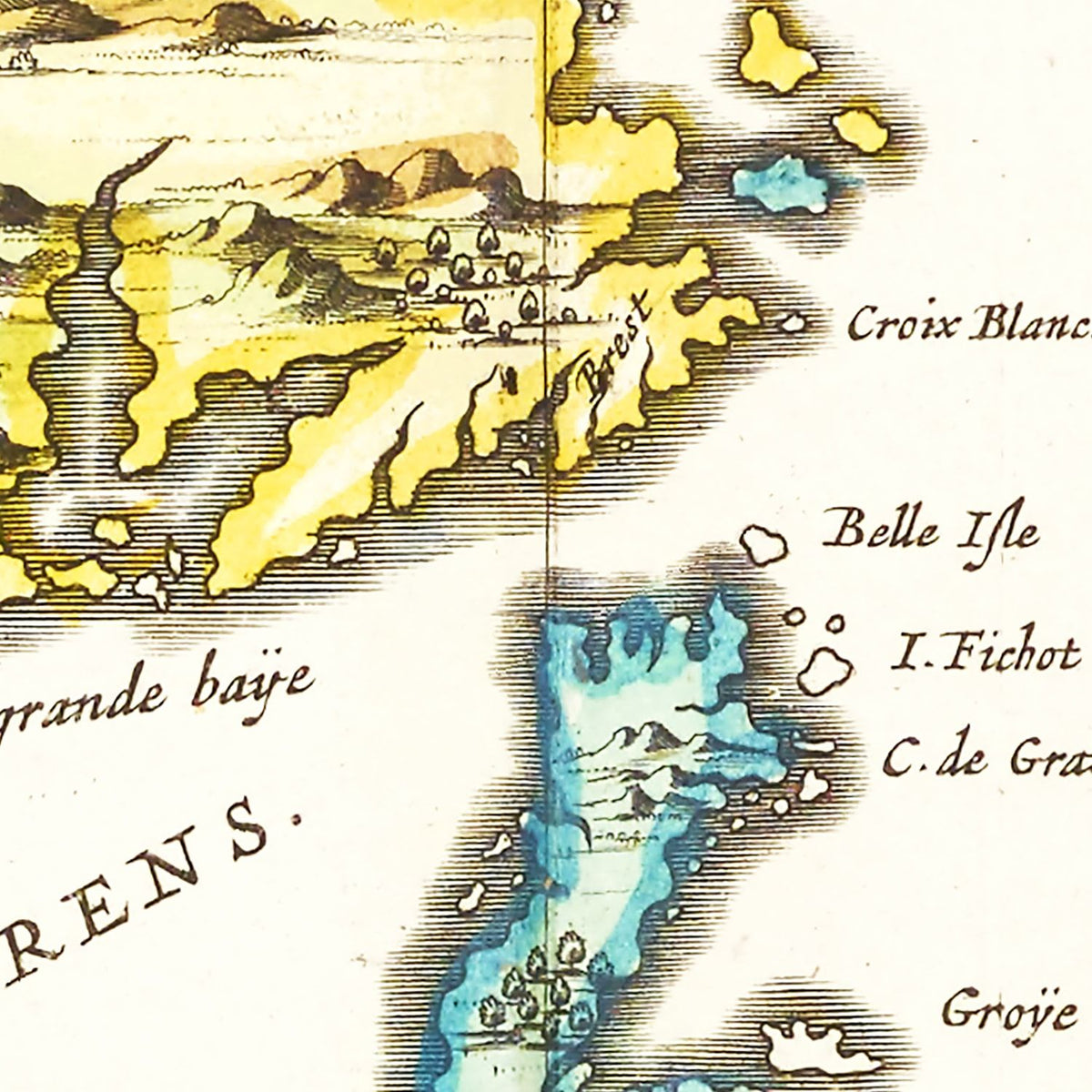 Restored historic details from the 1665 region map of County