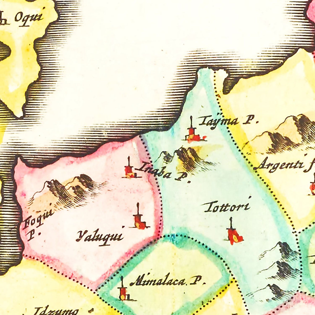 Restored historic details from the 1665 country map of County