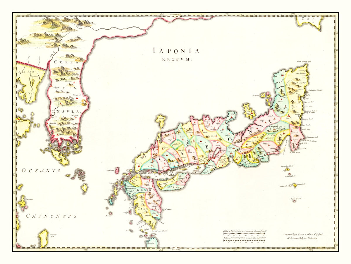 Preview of Vintage Map of Japan 1665