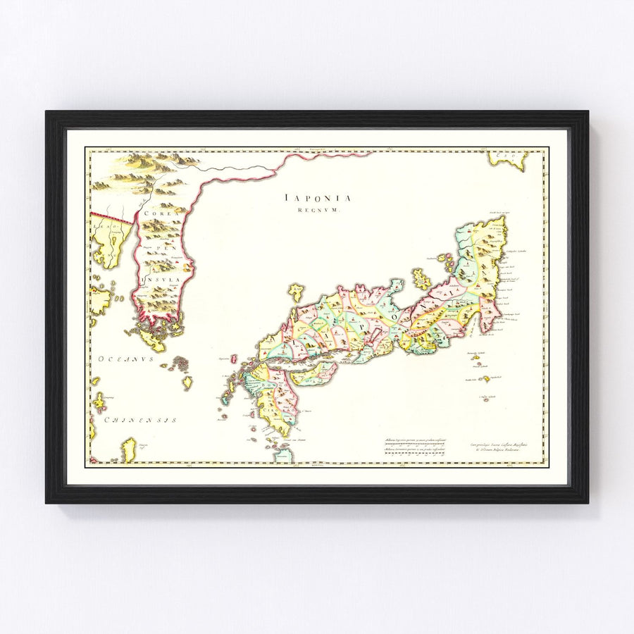 Japan Vintage Map 1665