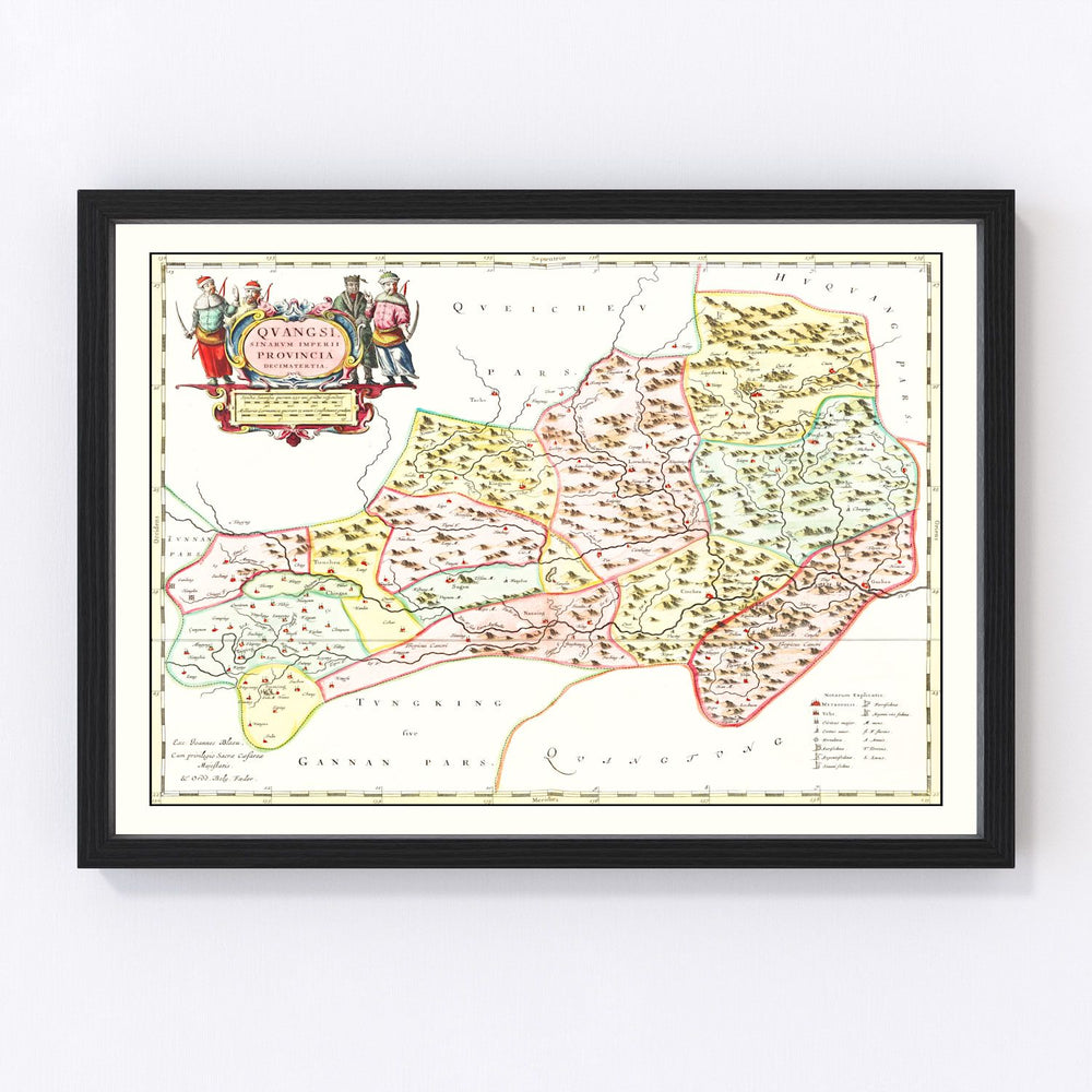 Quangsi Vintage Map 1665