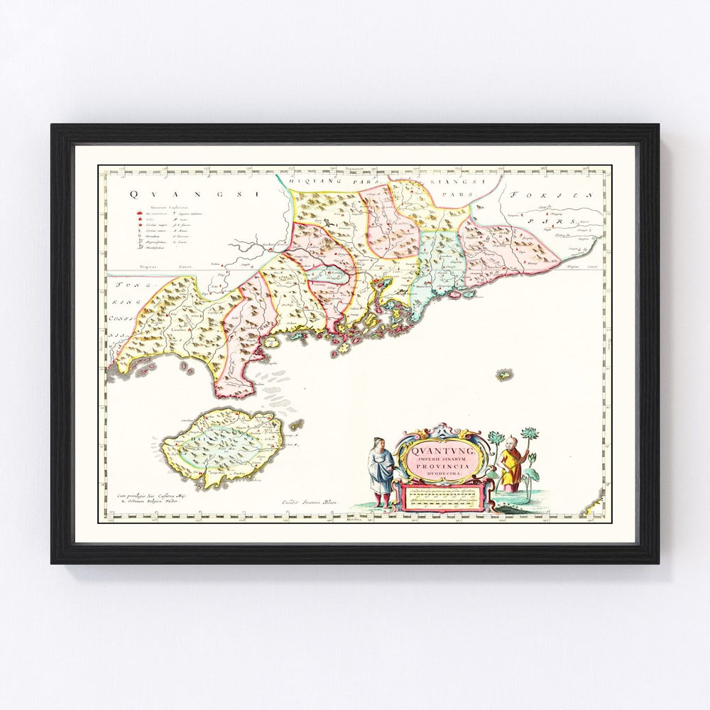 Guangdong Vintage Map 1665