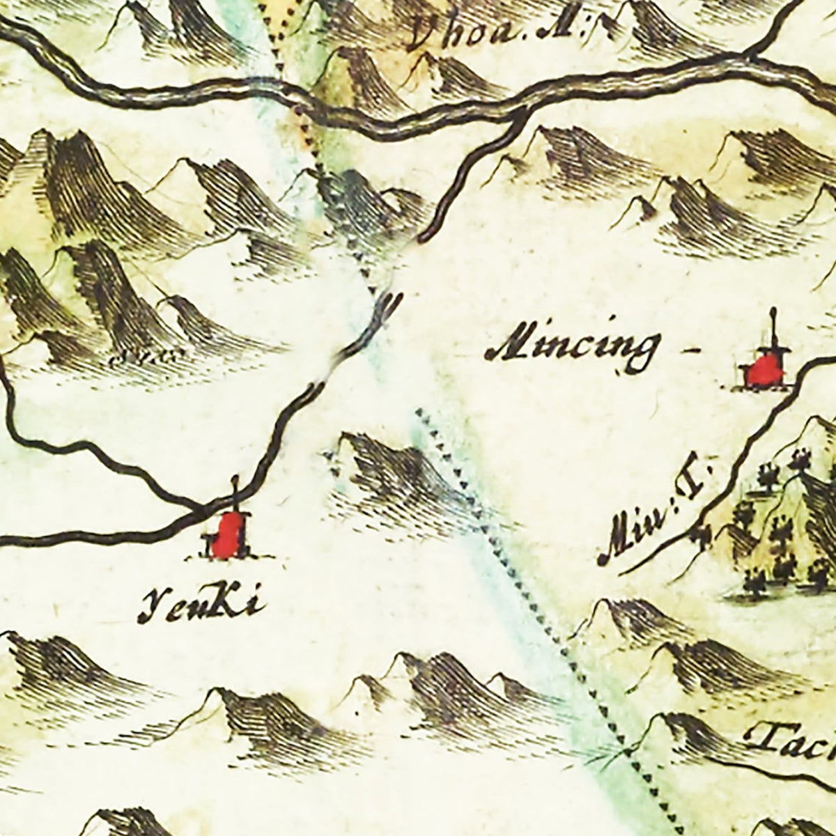 Restored historic details from the 1665 region map of County