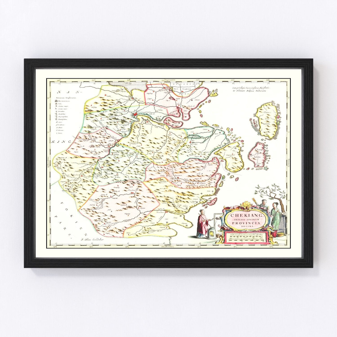 Zhejiang Vintage Map 1665