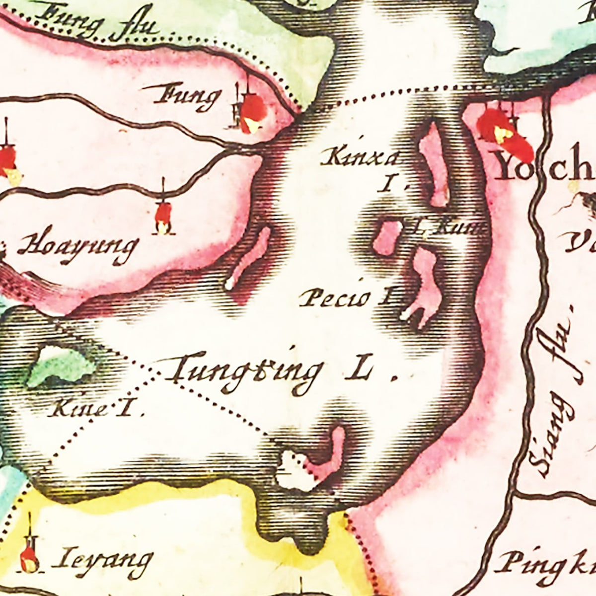 Restored historic details from the 1665 region map of County