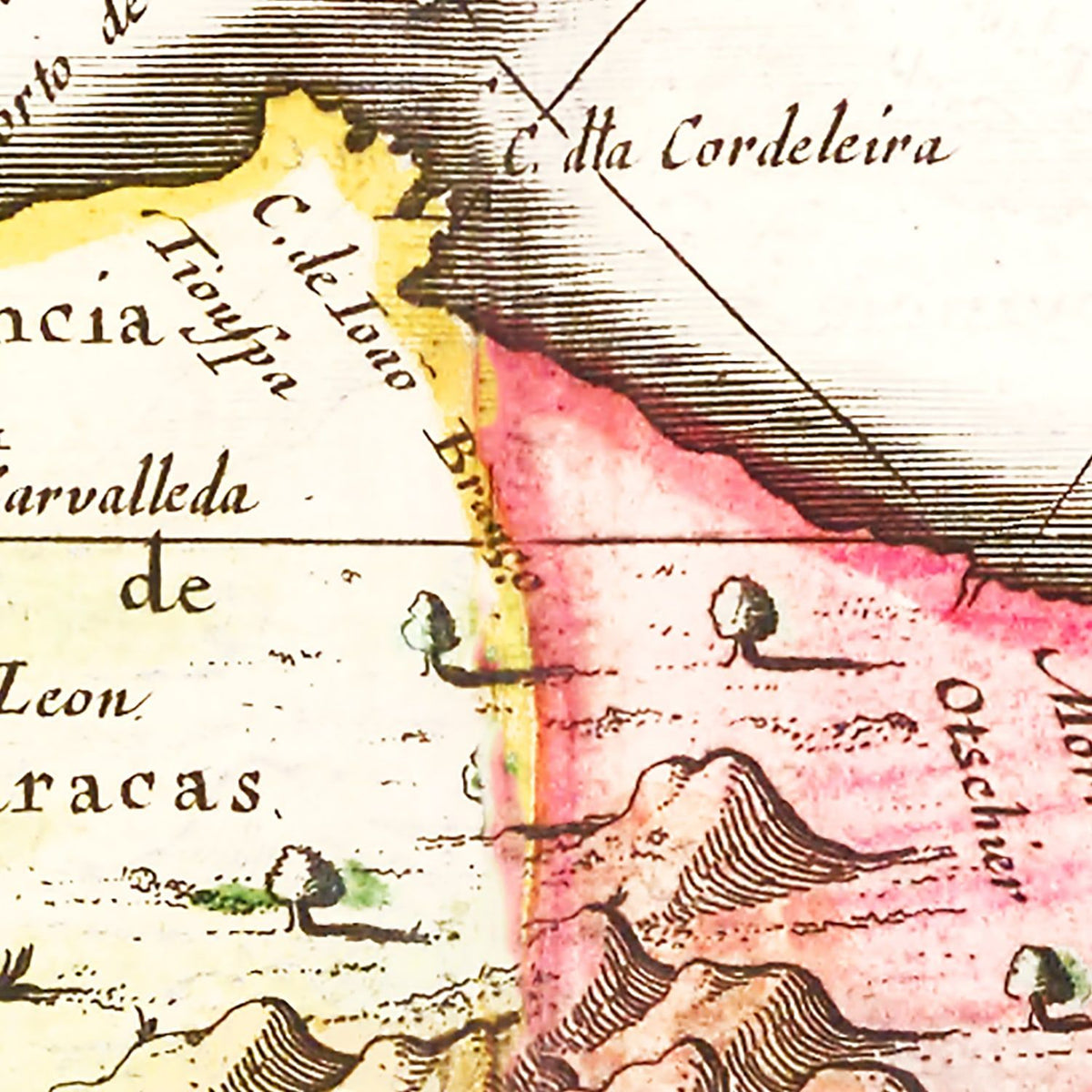 Restored historic details from the 1665 country map of County
