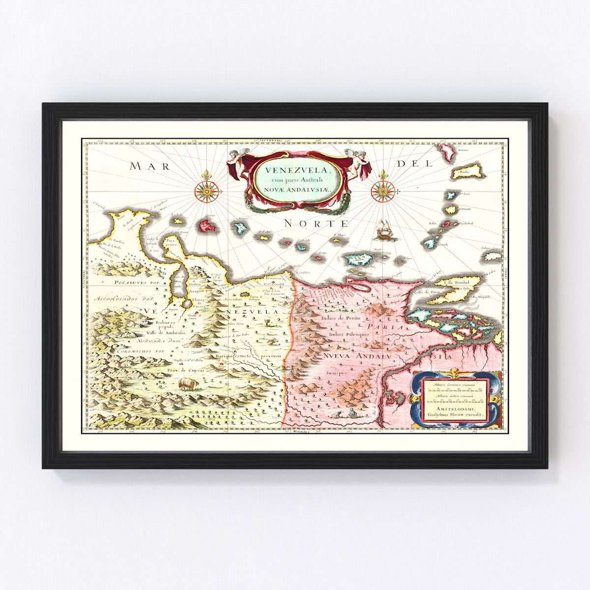 Venezuela Vintage Map 1665