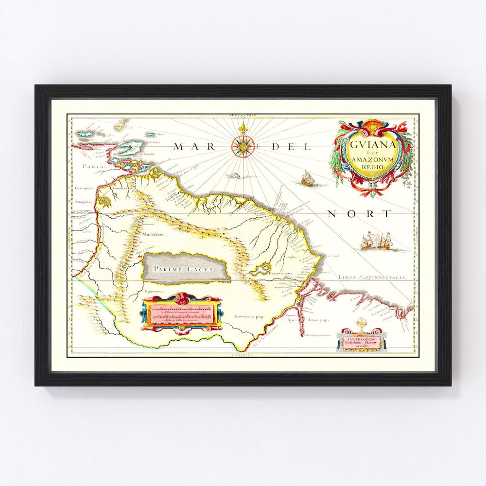 Guyana Vintage Map 1665
