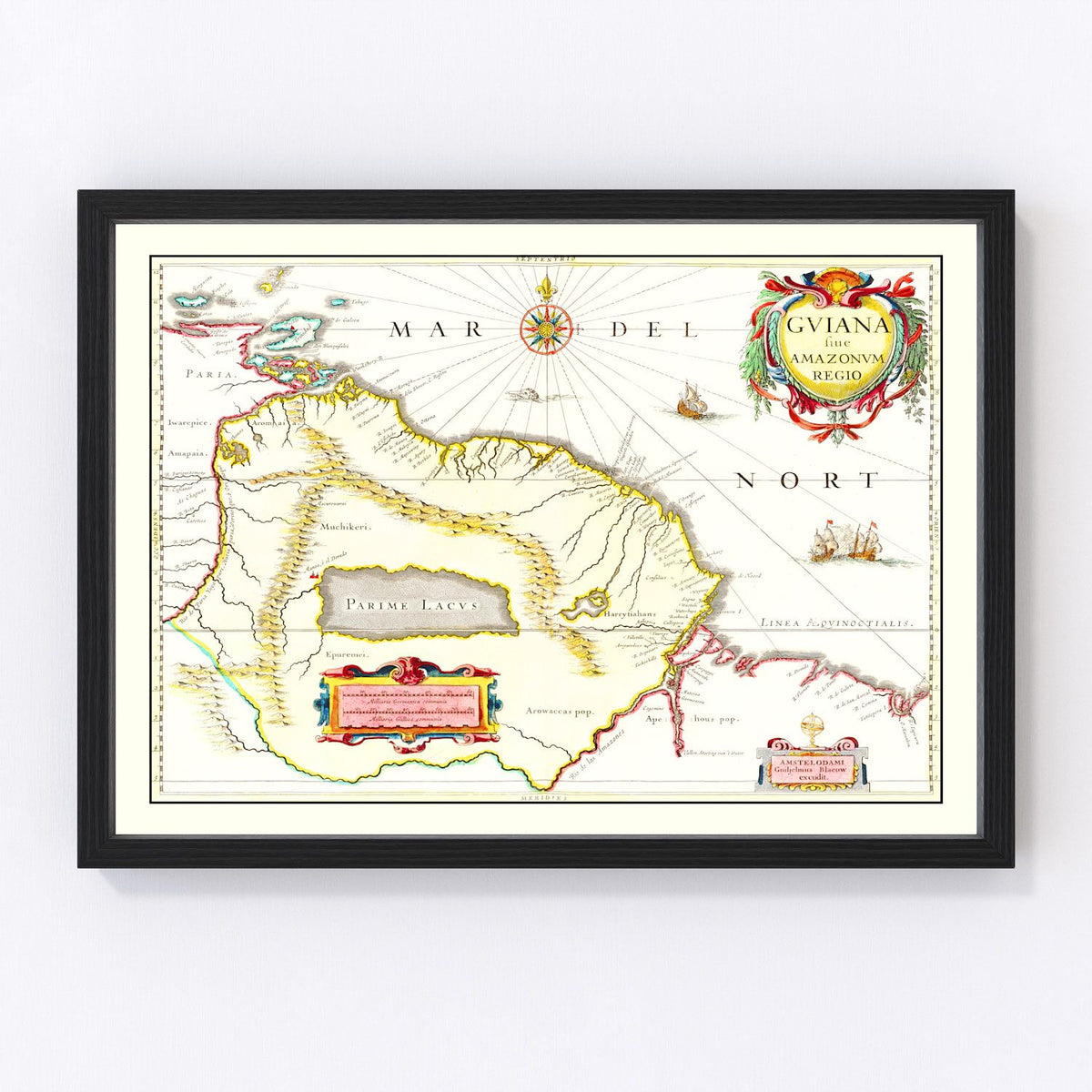 Guyana Vintage Map 1665
