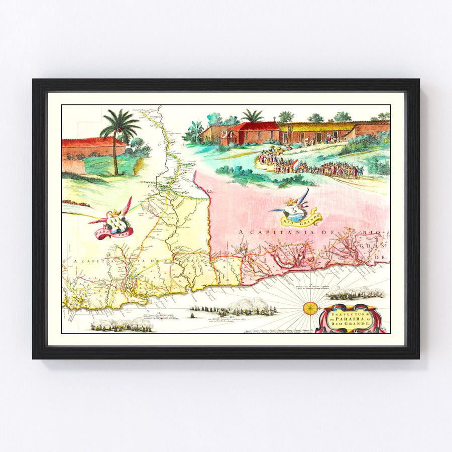 Brazil Vintage Map 1665