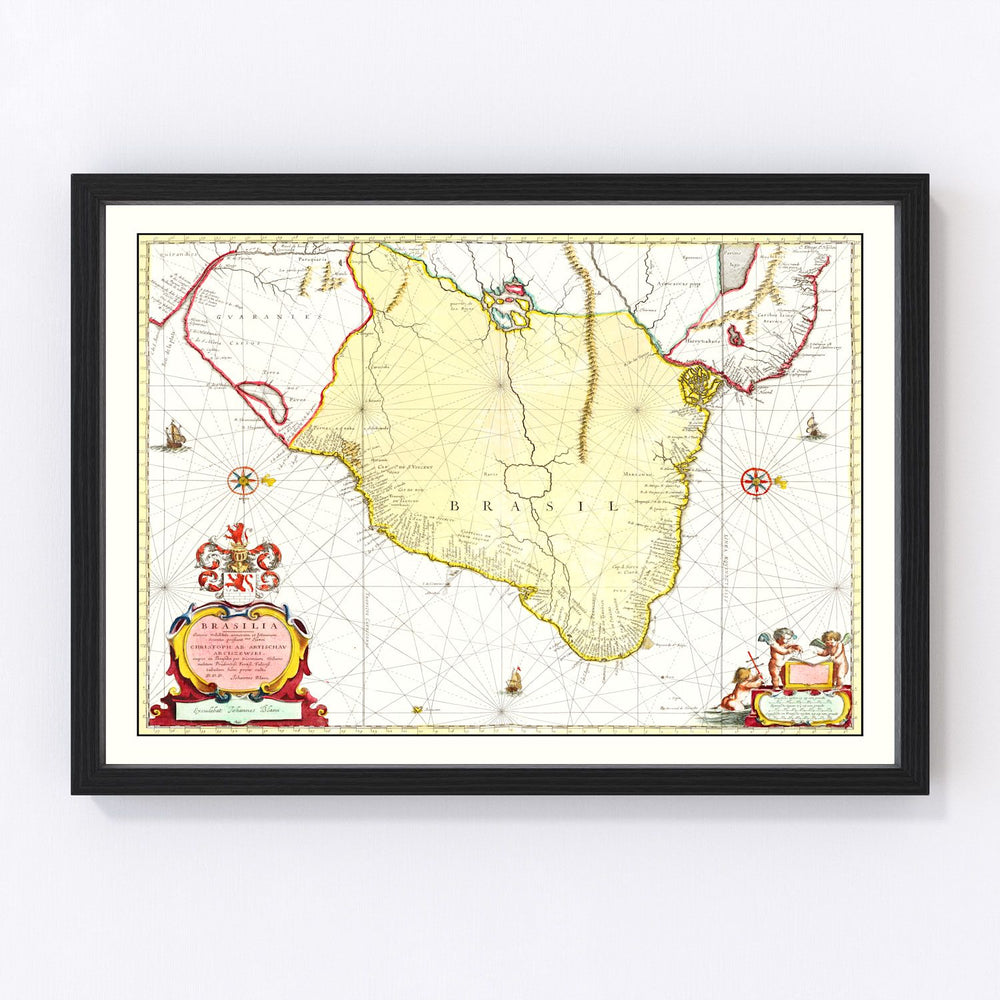 Brazil Vintage Map 1665