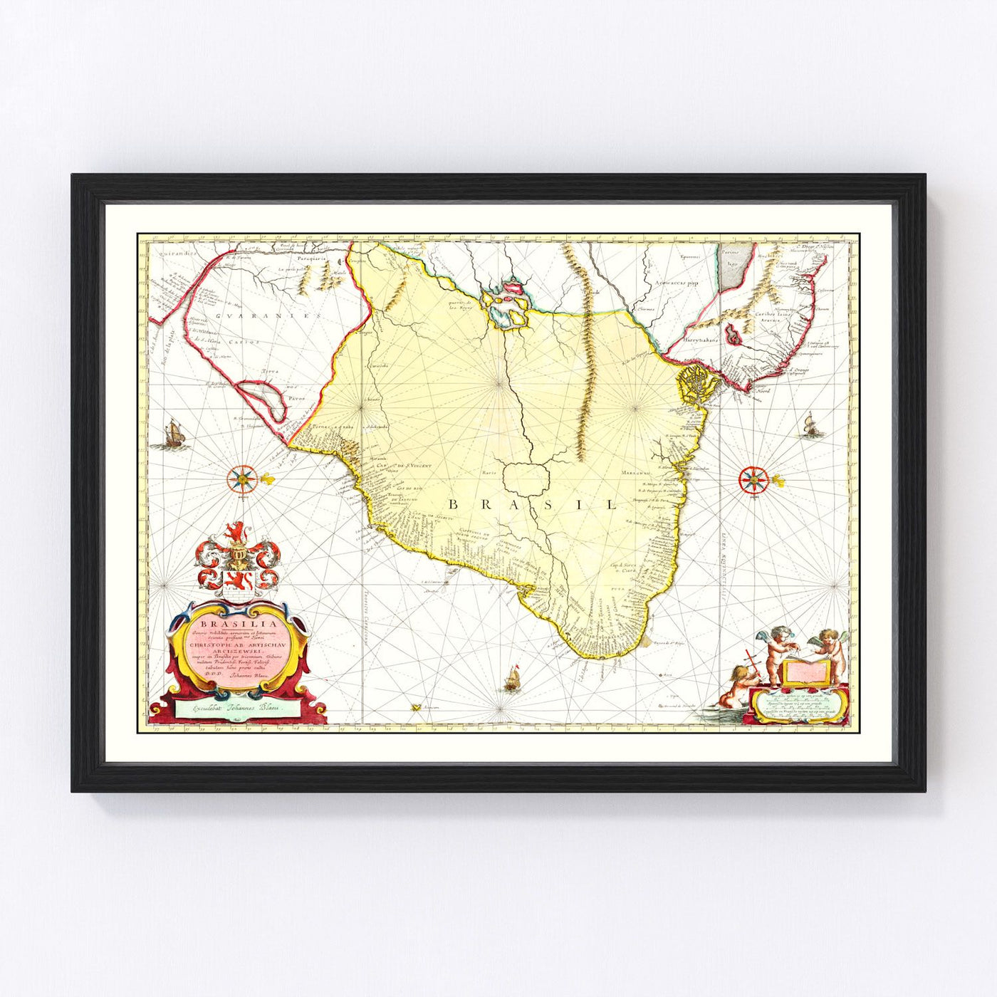 Brazil Vintage Map 1665