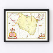 Brazil Vintage Map 1665