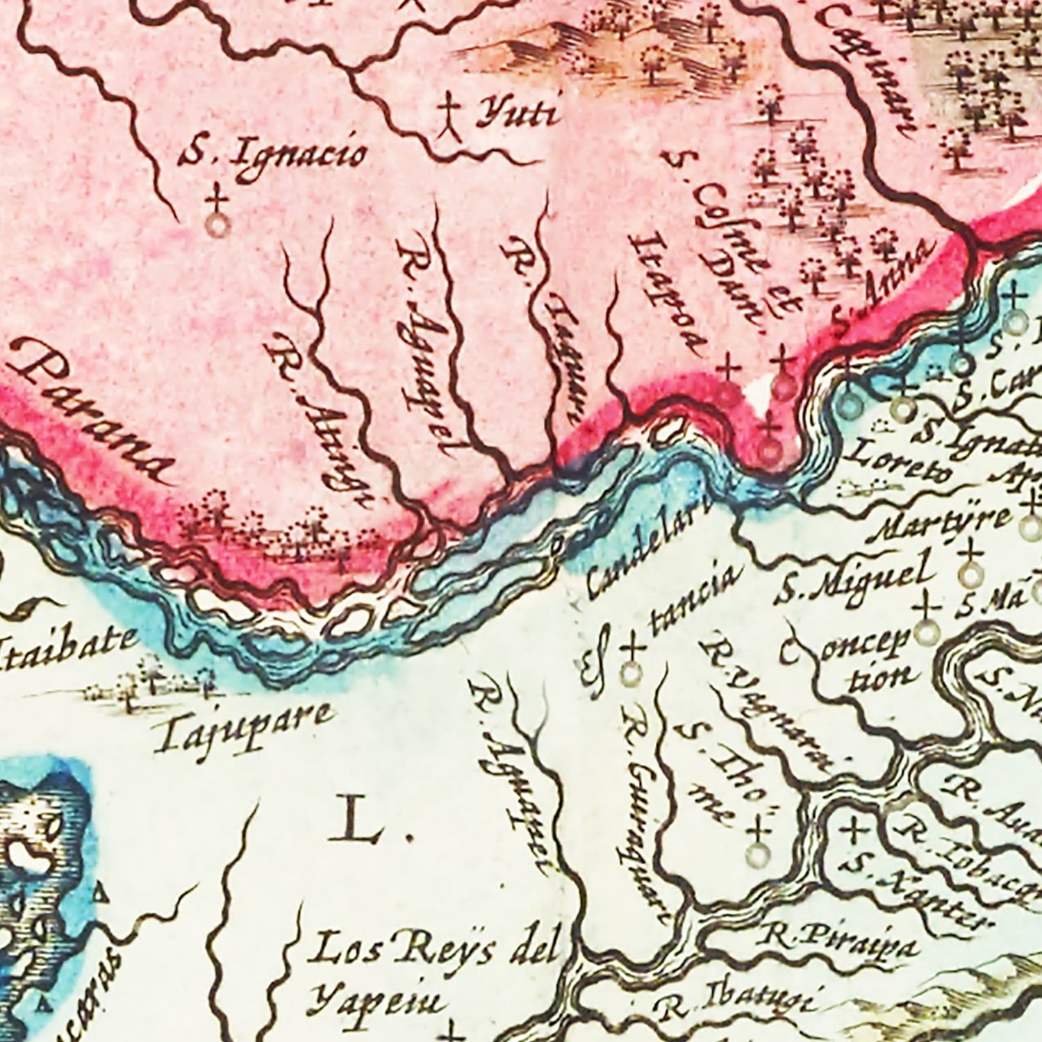 Restored historic details from the 1665 country map of County