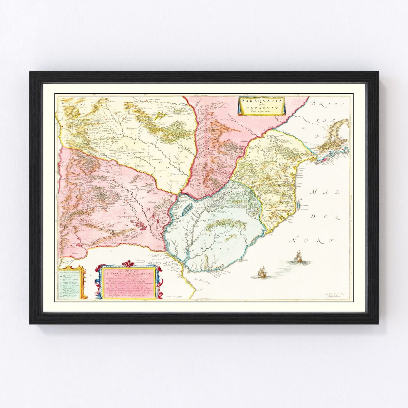 Paraguay Vintage Map 1665