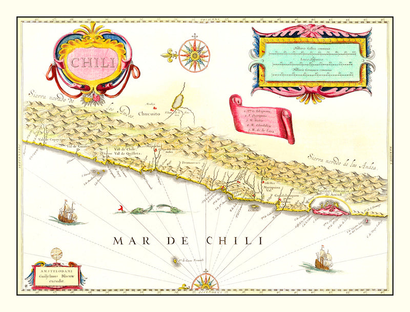 Size comparison using Vintage Map of Chile 1665