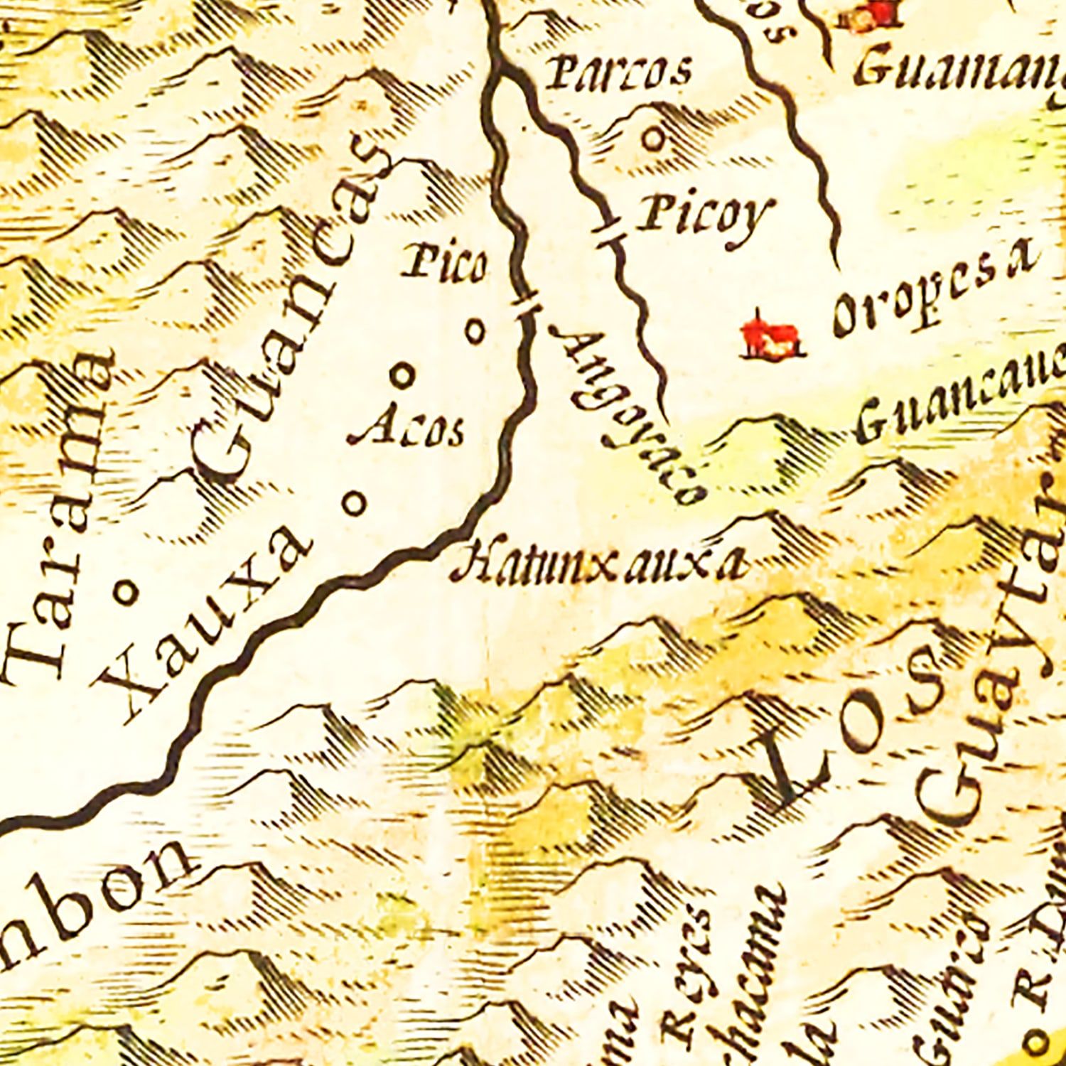 Restored historic details from the 1665 country map of County