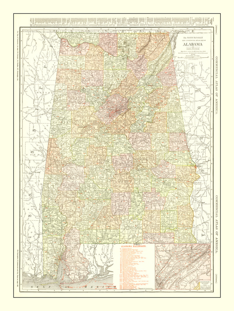 Size comparison using Vintage Map of Alabama 1917