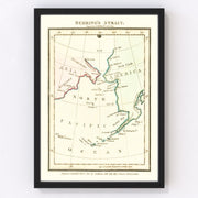 Behring's Strait Vintage Map 1802