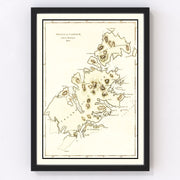 Kodiak Island, AK Vintage Map 1814