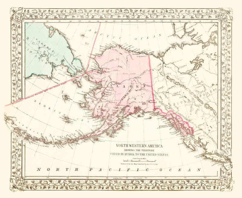 Size comparison using Vintage Map of Alaska 1886