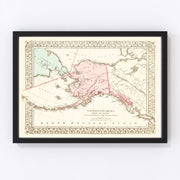 Alaska Vintage Map 1886