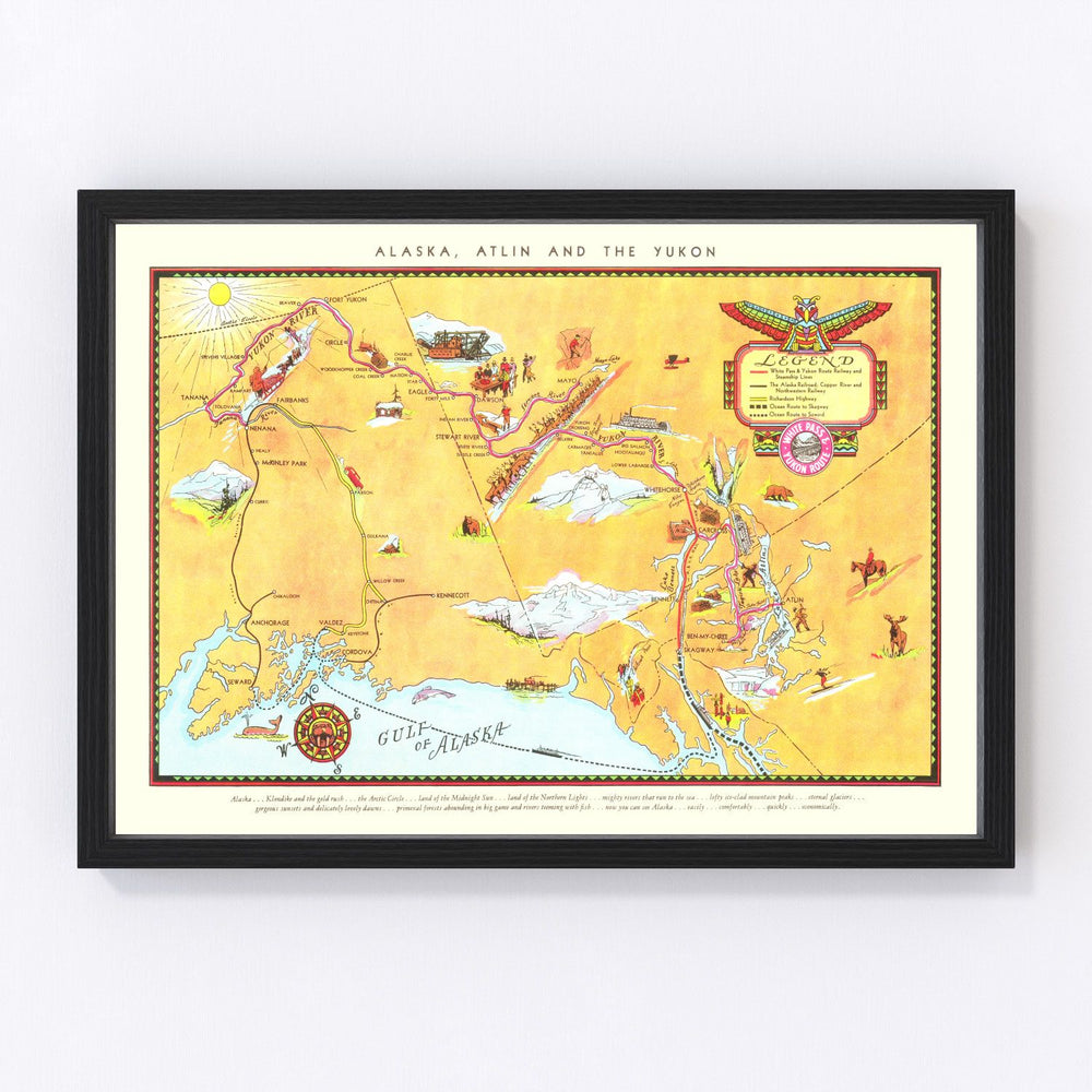 Alaska Vintage Map 1930