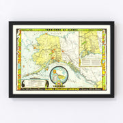 Alaska Vintage Map 1936