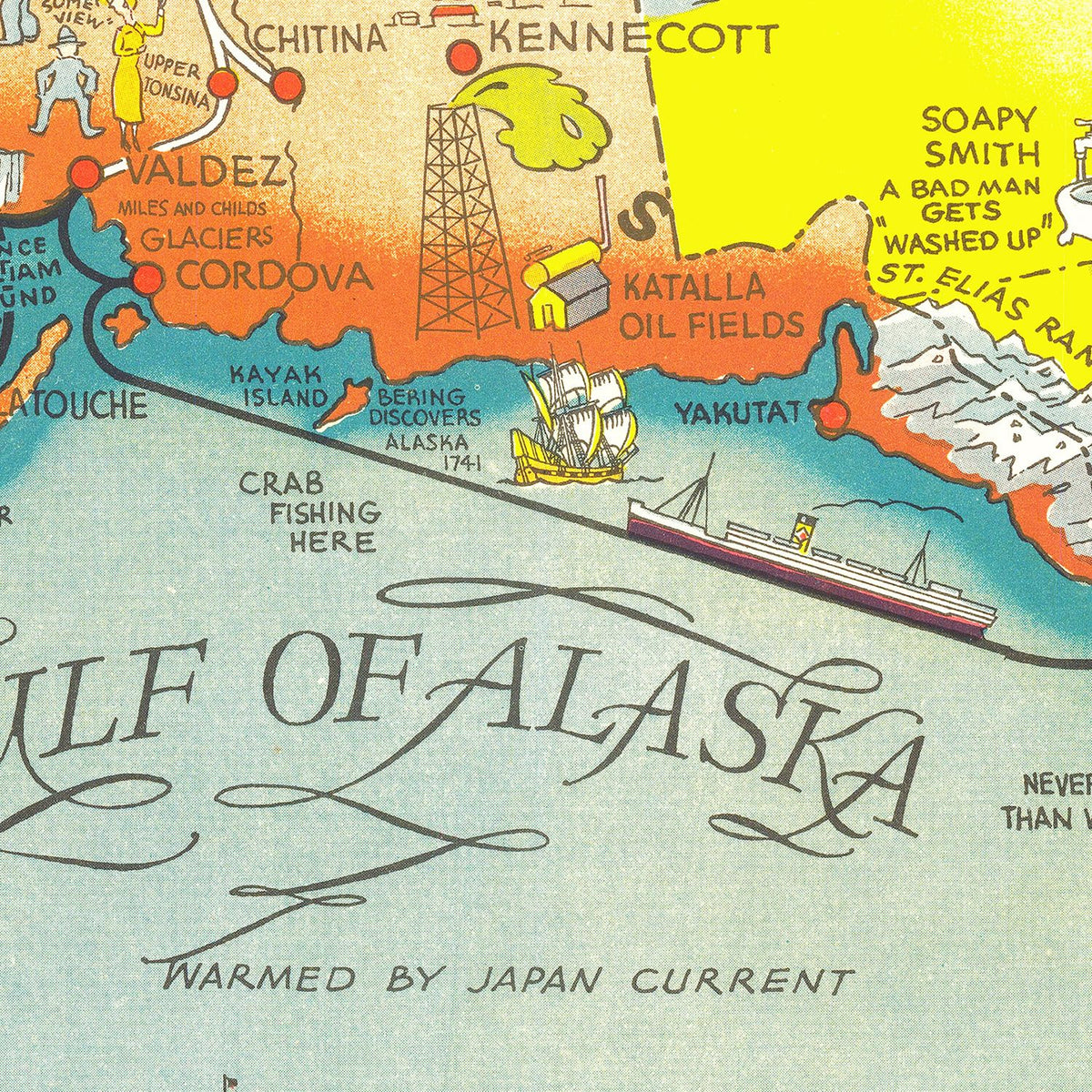 Restored historic details from the 1939 state map of County, Alaska