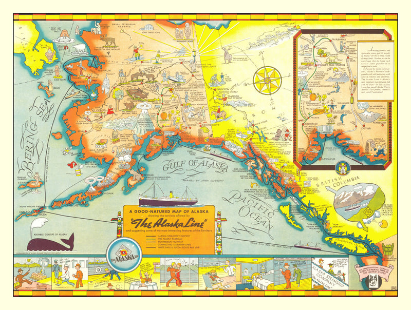 Size comparison using Vintage Map of Alaska 1939