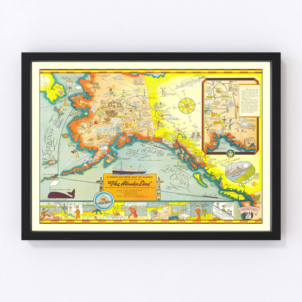 Alaska Vintage Map 1939