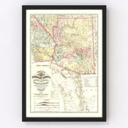 Arizona Vintage Map 1877