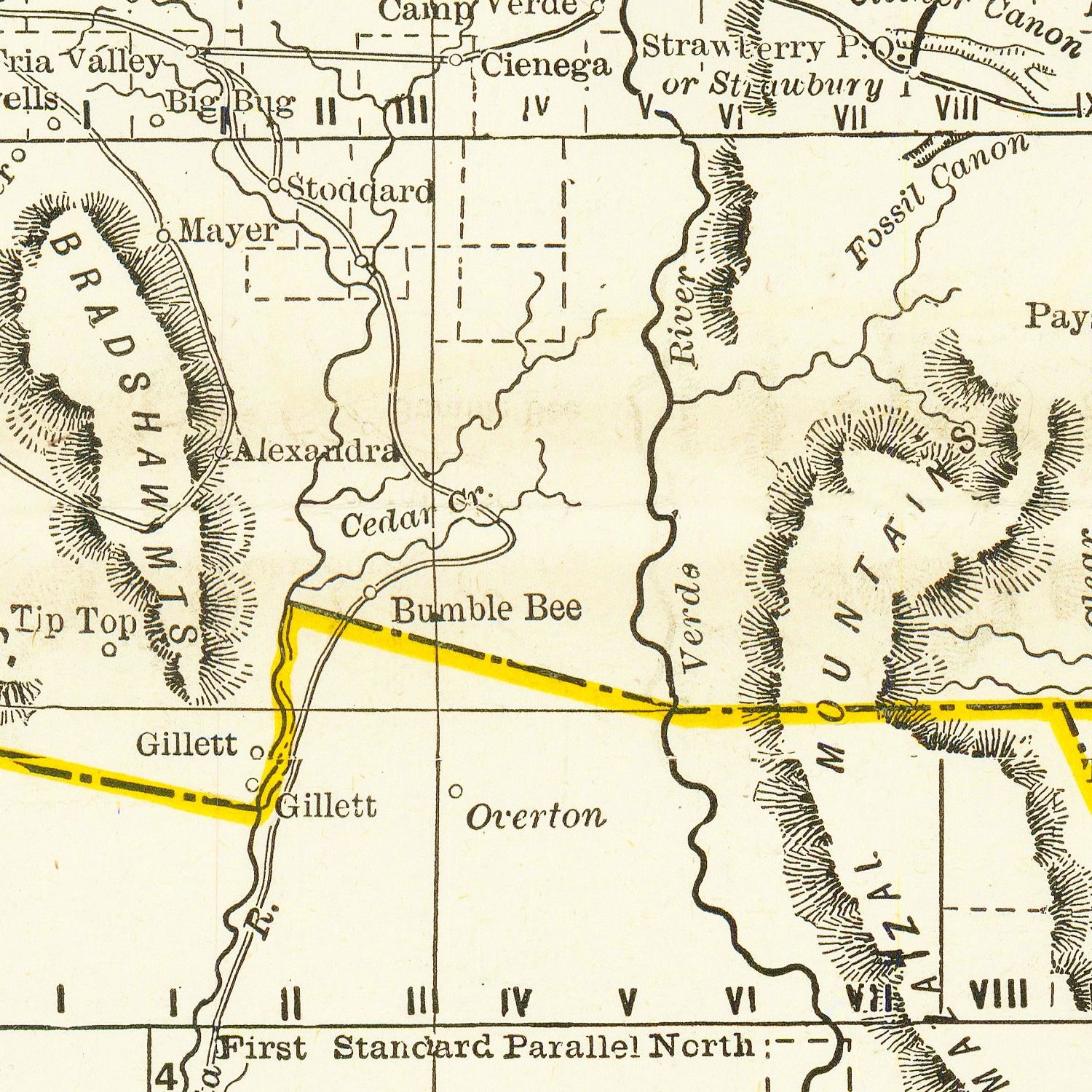 Restored historic details from the 1886 state map of County, Arizona
