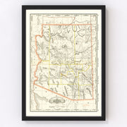 Arizona Vintage Map 1886