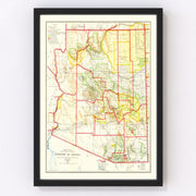 Arizona Vintage Map 1909