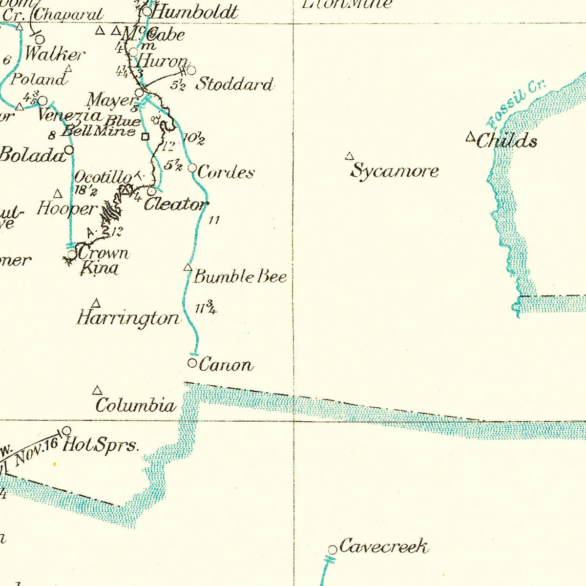 Restored historic details from the 1925 state map of County, Arizona