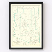 Arizona Vintage Map 1925
