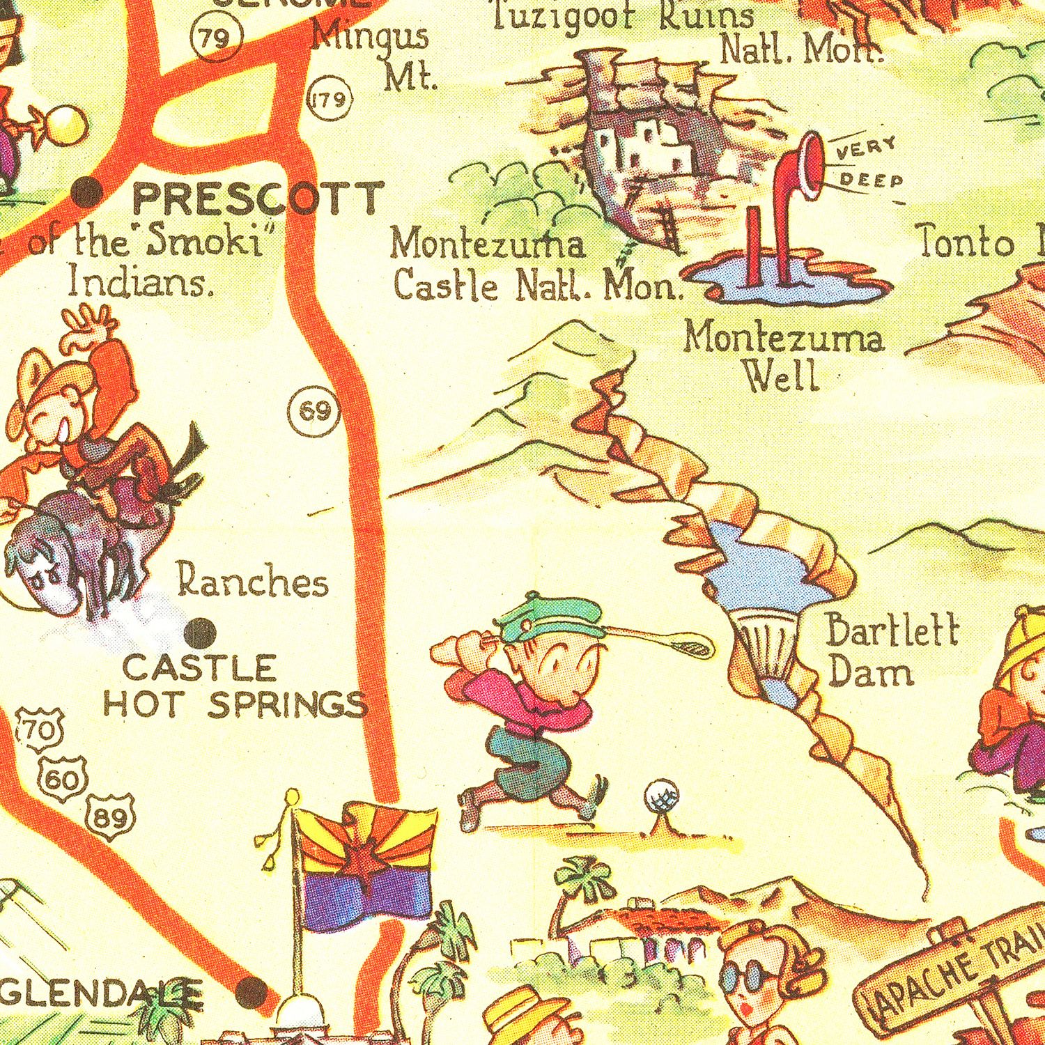 Restored historic details from the 1942 state map of County, Arizona